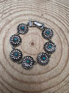 Western Concho and Faux Turquoise Magnetic Bracelet