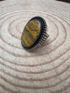 Bumblebee Jasper Statement Ring - Size 9