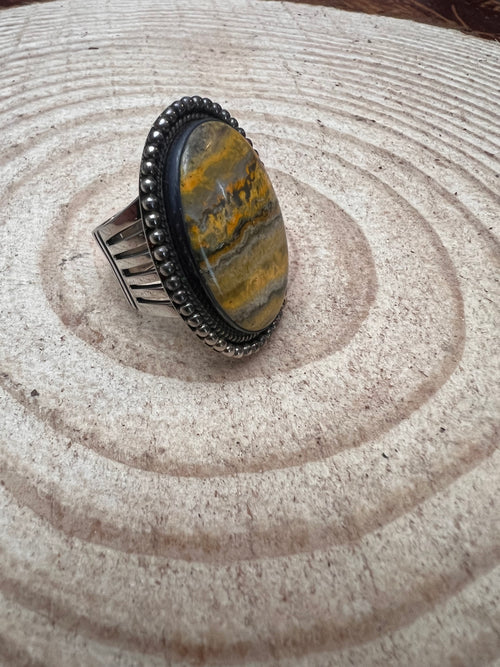 Bumblebee Jasper Statement Ring - Size 9