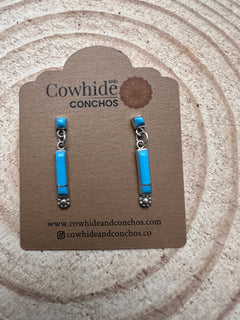 Zuni Turquoise Drop Earrings by Marlene - 1 inch drop