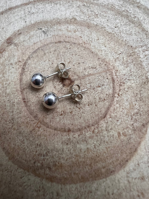 Simple Sterling Silver Post Earrings - 5mm