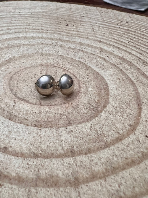 Simple Sterling Silver Button Post Earrings - 10mm