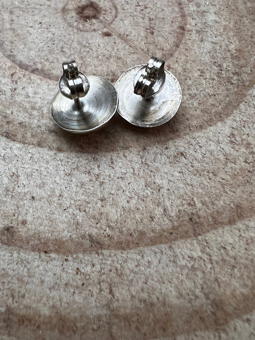 Simple Sterling Silver Button Post Earrings - 10mm