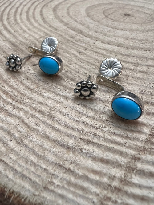 Kingman Turquoise Under Lobe Earrings