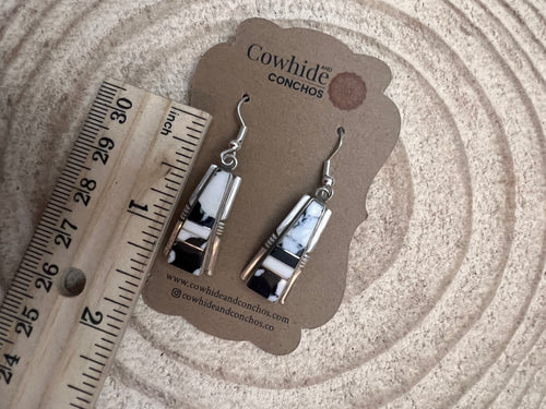 Steve Francisco White Buffalo Inlay Earrings