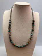 Graduated turquoise necklace and Sterling silver pearls - 22 inch