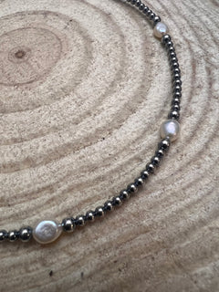 3mm Sterling Pearl Necklace with Fresh Water Pearls - 14 inch +3