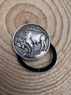 Large Buffalo Coin Hair Tie