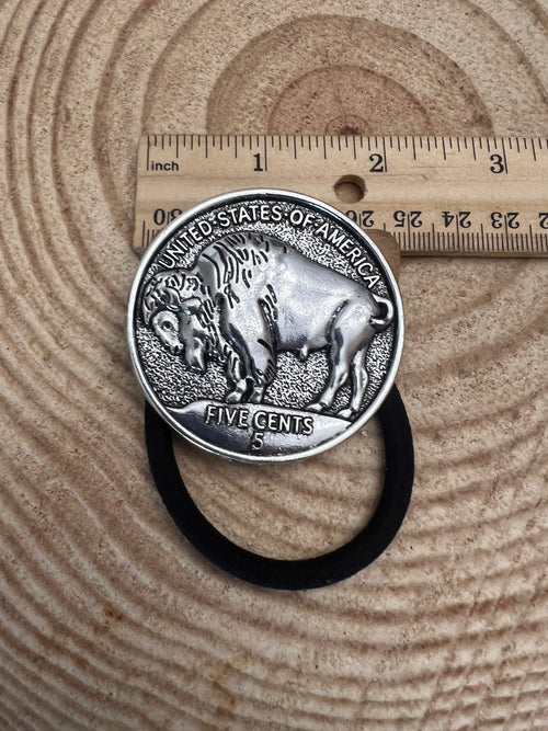 Large Buffalo Coin Hair Tie