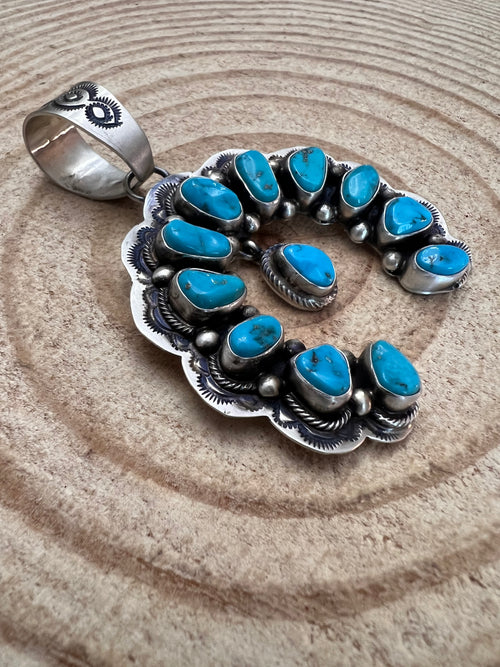 Bob Becenti Turquoise & Sterling Silver Naja Pendant