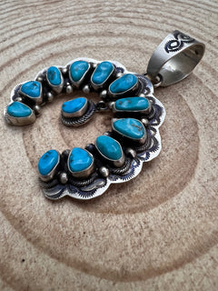 Bob Becenti Turquoise & Sterling Silver Naja Pendant