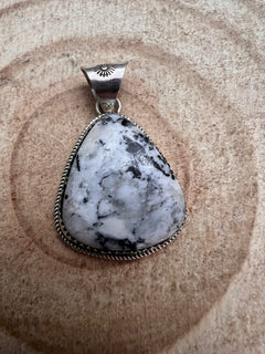 Ernest Hawthorne White Buffalo &amp; Sterling Silver Pendant