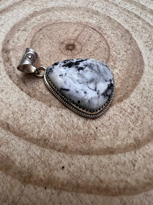 Ernest Hawthorne White Buffalo &amp; Sterling Silver Pendant