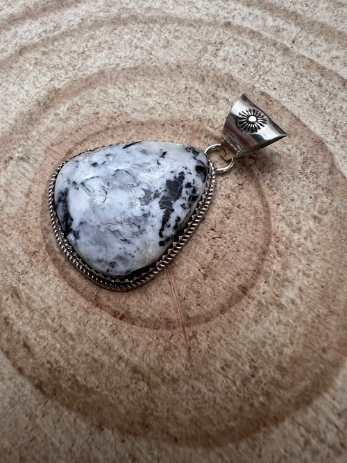 Ernest Hawthorne White Buffalo &amp; Sterling Silver Pendant