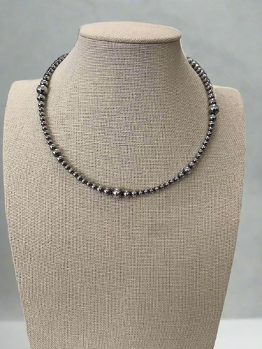 Graduated Sterling Silver Pearl Choker - 15 inch - Top Seller