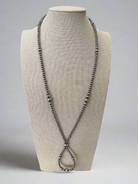 Graduated Sterling Silver Pearls Hoop necklace - 23 inch