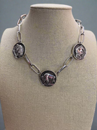 Western 3 Buffalo Coin Choker & Earring Set - 14 inch + 3