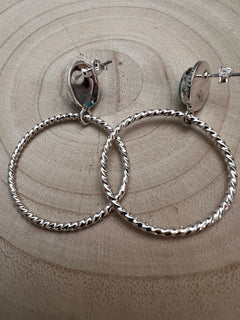Kingman Turquoise Hoop Earrings by Hada