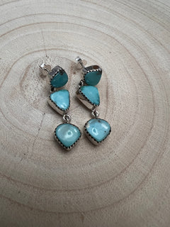 Kingman Turquoise Dangle Earrings by Hada