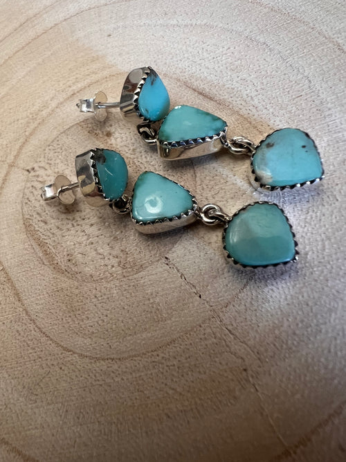 Kingman Turquoise Dangle Earrings by Hada
