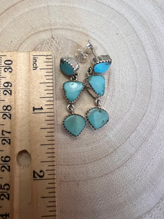 Kingman Turquoise Dangle Earrings by Hada