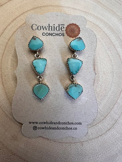 Kingman Turquoise Dangle Earrings by Hada