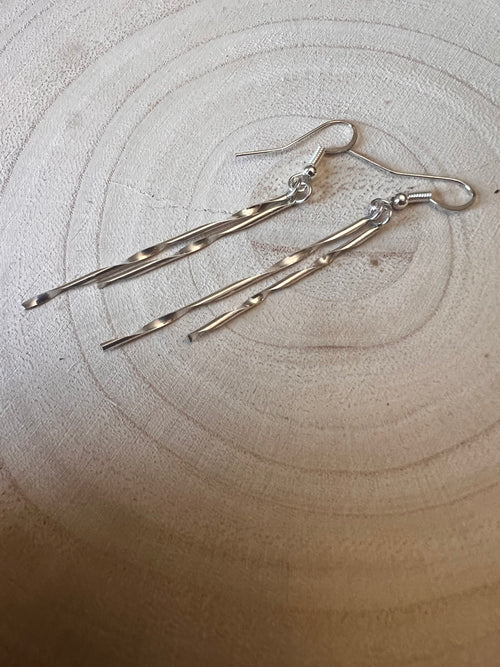 Dorthy Yazzie Navajo Handmade Sterling dangle earrings