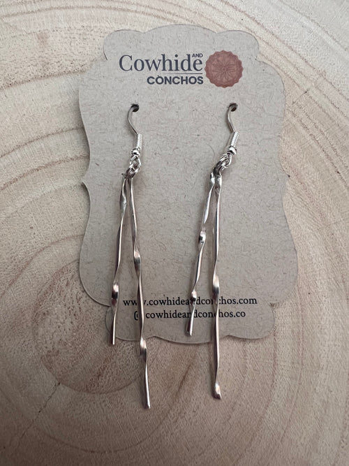Dorthy Yazzie Navajo Handmade Sterling dangle earrings