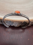 Sterling Silver &amp; Spiny Oyster Bracelet by Jerome Delgarito