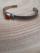 Sterling Silver &amp; Spiny Oyster Bracelet by Jerome Delgarito