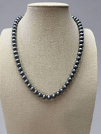 6 mm Faux Sterling Pearl Necklace - 18 inch