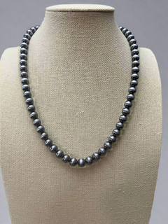 6 mm Faux Sterling Pearl Necklace - 18 inch