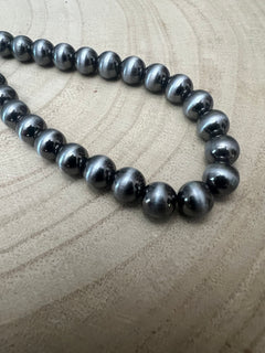 6 mm Faux Sterling Pearl Necklace - 18 inch