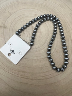 6 mm Faux Sterling Pearl Necklace - 18 inch