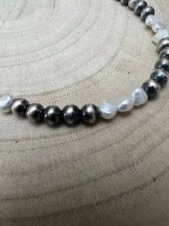 6mm Sterling Pearl Necklace with Fresh Water Pearls - 16 inch