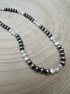 6mm Sterling Pearl Necklace with Fresh Water Pearls - 16 inch