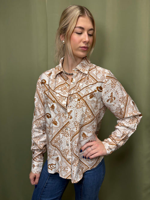 Western Bandana Button-Up Shirt
