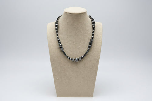 Graduated Faux Sterling Pearl Necklace - 18 inch