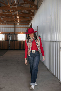 Plaid Check Print Vest