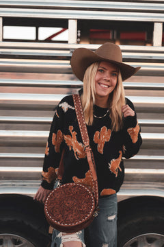 Stockyard Tooled Leather Canteen Bag