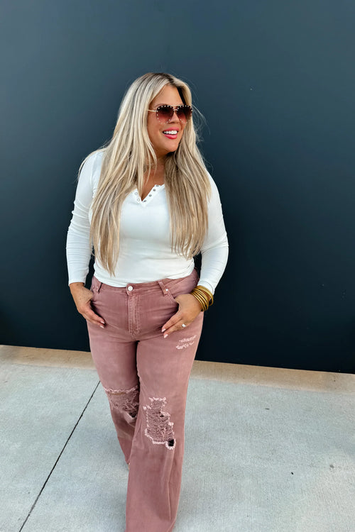 Blakely Distressed Mauve Jeans