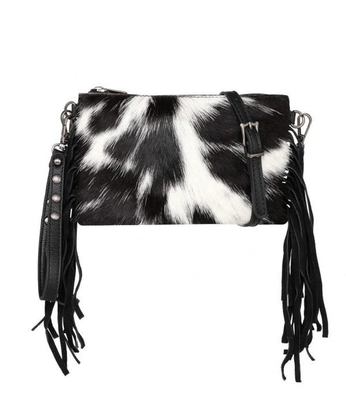 Montana West Western Cowhide Fringe Crossbody Bag