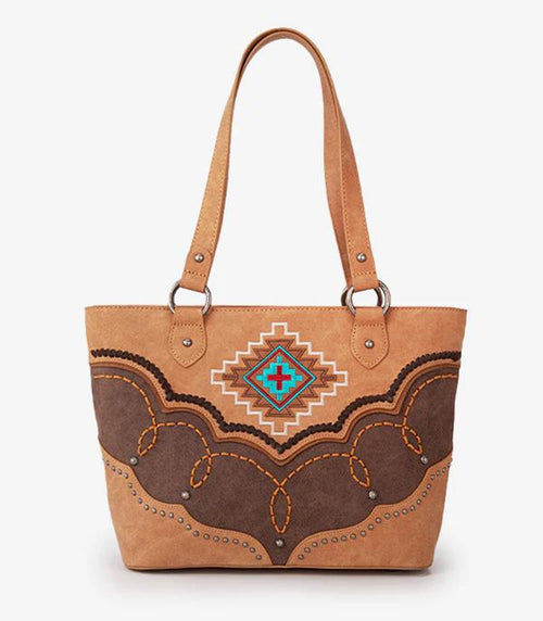 Montana West Brown Aztec Tote