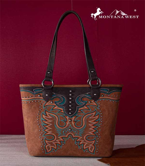 Montana West Embroidered Collection Concealed Carry Tote