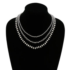 60″ Navajo Style Pearl Necklace