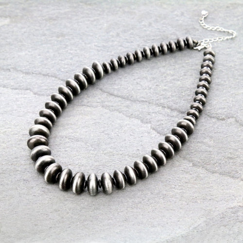 Navajo Style Silver Pearl Necklace