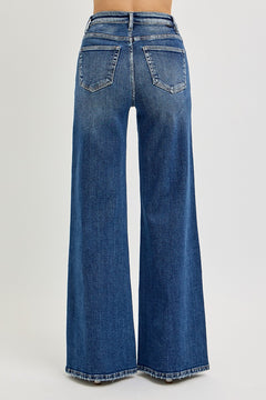 TUMMY CONTROL HIGH RISE WIDE CUFFED JEANS