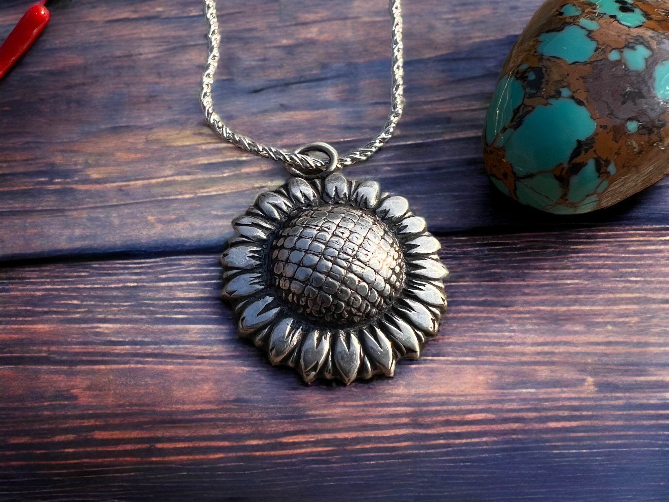 Sterling silver minimalist sunflower necklace | TarasLesya Jewelry | Taras  Lesya