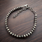 4mm Sterling Pearl Bracelet with extender chain