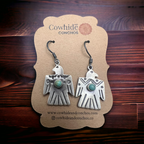 Thunderbird Dangle Earrings with Turquoise